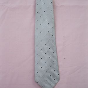 Men's 100% silk tie, silver, OS